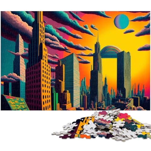 1000 teiliges Puzzle für Erwachsene Stadtlandschaft EIN Kunstwerk für Teenager ab 14 Jahren (Größe 75 x 50 cm) von zouxangzz