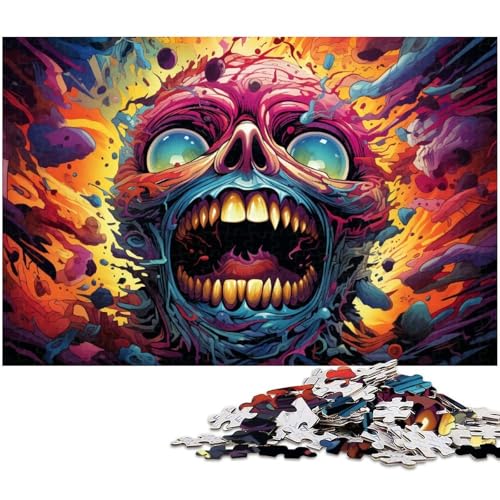 1000 teiliges Puzzle für Erwachsene Stellen Sie Sich farbenfrohe psychedelische Monster vor Unmögliches Puzzle für Teenager ab 14 Jahren 1000 Teile (75 x 50 cm) von zouxangzz