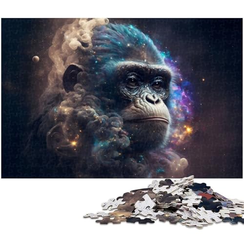 1000 teiliges Puzzle für Erwachsene Tier Affen Puzzle aus Holz Lernspielzeug 1000 Teile (75 x 50 cm) von zouxangzz