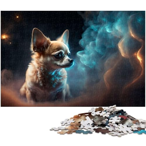 1000 teiliges Puzzle für Erwachsene Tier Chihuahua Puzzle für Lernspiele Herausforderungen Spielzeug Kunstwerk Geschenk (Größe 38 x 26 cm) von zouxangzz