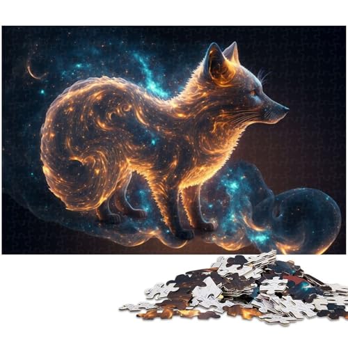 1000 teiliges Puzzle für Erwachsene Tier Fuchs Puzzle Kunstwerk für Teenager ab 14 Jahren (Größe 75 x 50 cm) von zouxangzz