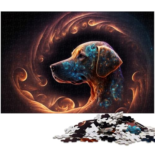 1000 teiliges Puzzle für Erwachsene Tier Labrador Puzzle für Lernspiele Herausforderungen Spielzeug Kunstwerk Geschenk (Größe 75 x 50 cm) von zouxangzz