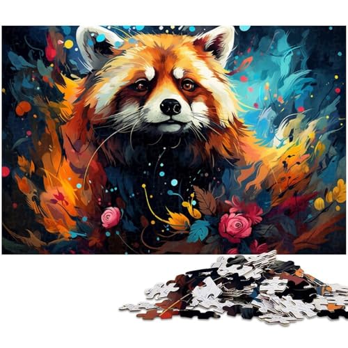 1000 teiliges Puzzle für Erwachsene Tier Waschbären Puzzle für Lernspiele Herausforderung Spielzeug Kunstwerk Geschenk 1000 PCS (75 x 50 cm) von zouxangzz