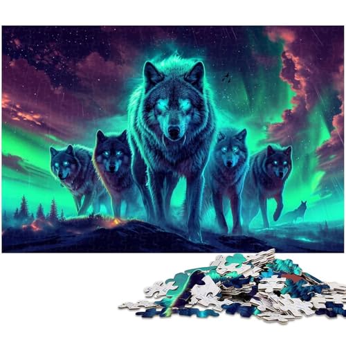 1000 teiliges Puzzle für Erwachsene Tier Wolf Puzzle Lernspiel Herausforderung Spielzeug Kunstwerk Geschenk (Größe 75 x 50 cm) von zouxangzz