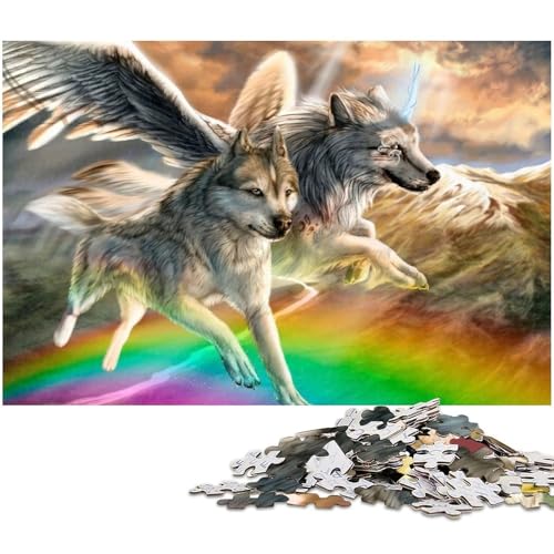 1000 teiliges Puzzle für Erwachsene Tier Wolf Puzzle Spaß für die ganze Familie Spaß für zu Hause Aktivitäten Geburtstagsgeschenk Reisegeschenke (Größe 75 x 50 cm) von zouxangzz