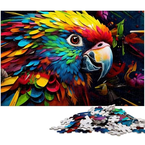 1000 teiliges Puzzle für Erwachsene Tiere Vögel Papageien Holzpuzzle Lernspielzeug (Größe 75 x 50 cm) von zouxangzz