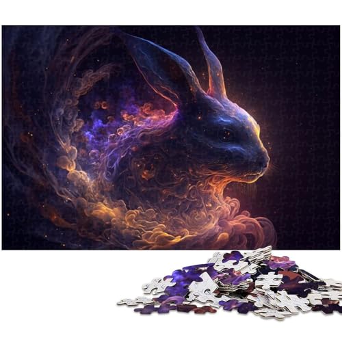 1000 teiliges Puzzle für Erwachsene Tierhase EIN Kunstwerk für Teenager ab 14 Jahren (Größe 75 x 50 cm) von zouxangzz