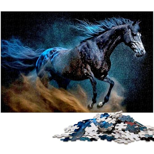 1000 teiliges Puzzle für Erwachsene Tierpferd EIN Kunstwerk für Teenager ab 14 Jahren 1000 Teile (38 x 26 cm) von zouxangzz