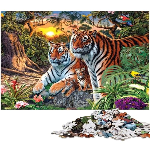 1000 teiliges Puzzle für Erwachsene Tiger EIN Kunstwerk für Teenager ab 14 Jahren (Größe 38 x 26 cm) von zouxangzz