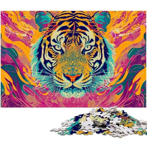 1000 teiliges Puzzle für Erwachsene Tiger Puzzle Geburtstagsgeschenk für Teenager ab 14 Jahren (Größe 38 x 26 cm) von zouxangzz