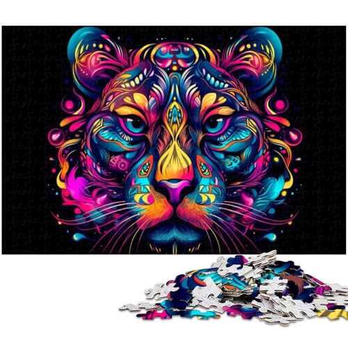 1000 teiliges Puzzle für Erwachsene Tiger Puzzle im Cartoon Stil Holzpuzzle Lernspielzeug 1000 Teile (75 x 50 cm) von zouxangzz