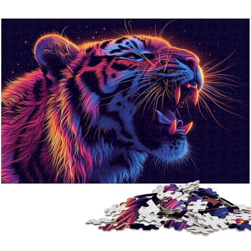 1000 teiliges Puzzle für Erwachsene Tiger Spielzeug Denkspiel anspruchsvolles Puzzlespiel und Familienspiel (Größe 38 x 26 cm) von zouxangzz