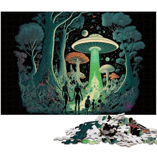 1000 teiliges Puzzle für Erwachsene UFO Kunst EIN Kunstwerk für Teenager ab 14 Jahren (Größe 75 x 50 cm) von zouxangzz