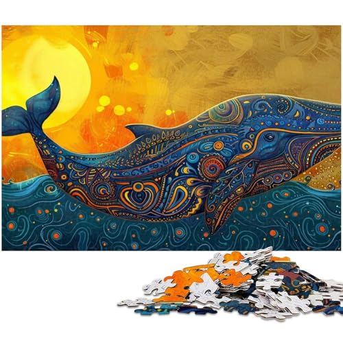 1000 teiliges Puzzle für Erwachsene Wal Spielzeug Denkspiel anspruchsvolles Puzzlespiel und Familienspiel (Größe 38 x 26 cm) von zouxangzz