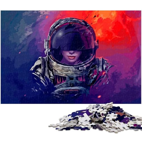 1000 teiliges Puzzle für Erwachsene Weltraum Astronauten Puzzle Lernspiel Herausforderung Spielzeug Kunstwerk Geschenk (Größe 75 x 50 cm) von zouxangzz