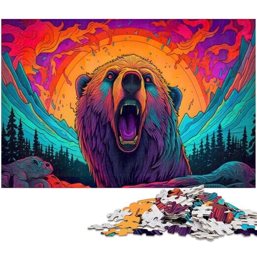 1000 teiliges Puzzle für Erwachsene Wildbär Spielzeug Denkspiel anspruchsvolles Puzzlespiel und Familienspiel (Größe 38 x 26 cm) von zouxangzz