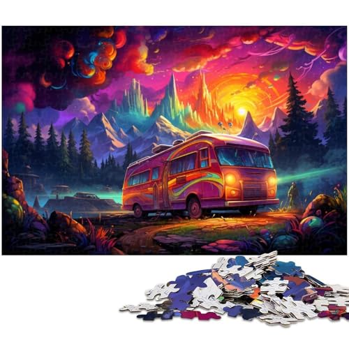 1000 teiliges Puzzle für Erwachsene Wohnmobil Puzzle Kunstwerk für Teenager ab 14 Jahren 1000 Teile (75 x 50 cm) von zouxangzz