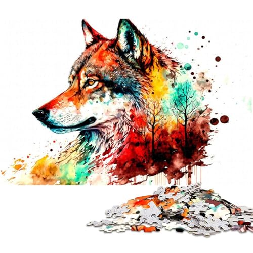 1000 teiliges Puzzle für Erwachsene Wolf EIN Kunstwerk für Teenager ab 14 Jahren (Größe 38 x 26 cm) von zouxangzz