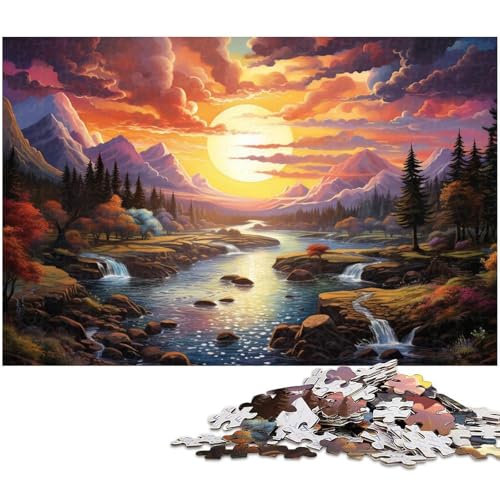 1000 teiliges Puzzle für Erwachsene Wunder unter dem Sonnenuntergang lustiges Familienpuzzle mit passendem Poster und Quizblatt 1000 Teile (38 x 26 cm) von zouxangzz