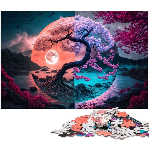 1000 teiliges Puzzle für Erwachsene Yin und Yang Taiji Puzzle Holzpuzzle Lernspielzeug (Größe 75 x 50 cm) von zouxangzz