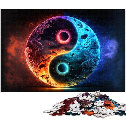 1000 teiliges Puzzle für Erwachsene Yin und Yang Taiji Spielzeug Denkspiel anspruchsvolles Puzzlespiel und Familienspiel (Größe 38 x 26 cm) von zouxangzz
