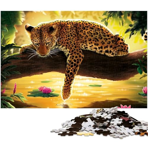 1000 teiliges Puzzle für Erwachsene Zeichnung eines Leoparden Puzzle Kunstwerk für Teenager ab 14 Jahren (Größe 75 x 50 cm) von zouxangzz
