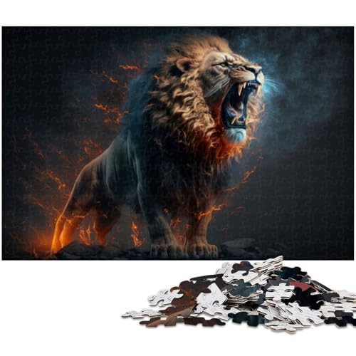 1000 teiliges Puzzle für Erwachsene aggressives wütendes Löwenspielzeug Denkspiel anspruchsvolles Puzzlespiel und Familienspiel (Größe 38 x 26 cm) von zouxangzz