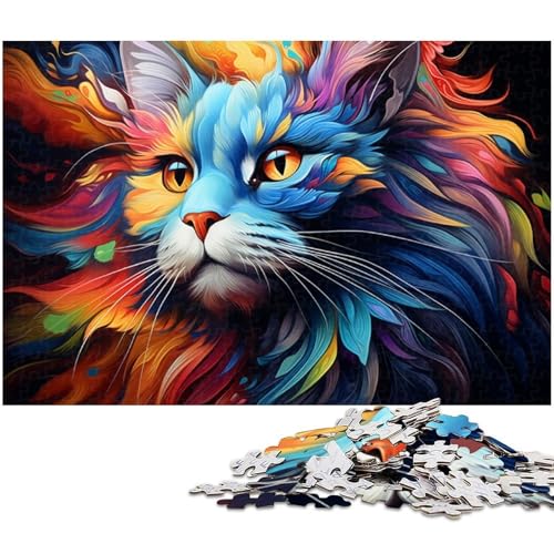 1000 teiliges Puzzle für Erwachsene bizarres buntes Kätzchenspielzeug intellektuelles Spiel anspruchsvolles Puzzlespiel und Familienspiel 1000 Teile (75 x 50 cm) von zouxangzz
