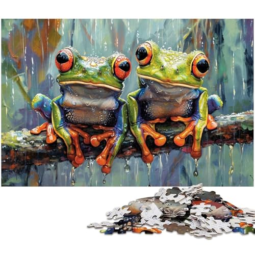 1000 teiliges Puzzle für Erwachsene bunter Frosch Lernspiel Herausforderung Spielzeug Kunstwerk Geschenk (Größe 75 x 50 cm) von zouxangzz