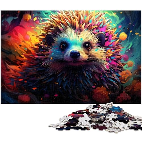 1000 teiliges Puzzle für Erwachsene bunter Igel Kunstspielzeug Denkspiel anspruchsvolles Puzzlespiel und Familienspiel 1000 Teile (75 x 50 cm) von zouxangzz