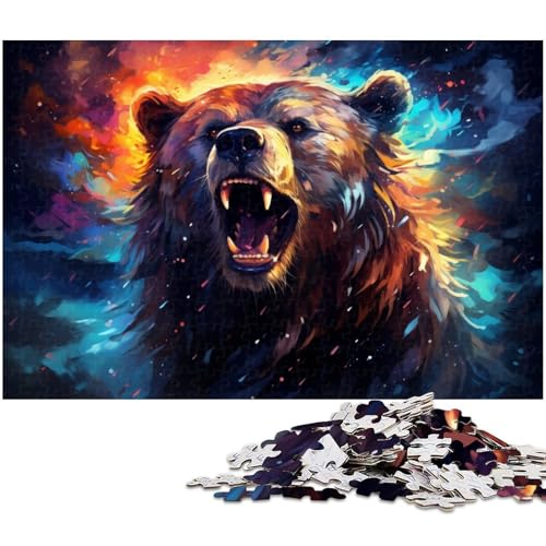 1000 teiliges Puzzle für Erwachsene bunter Neonbär Puzzle für Lernspiele Herausforderung Spielzeug Kunstwerk Geschenk 1000 Teile (75 x 50 cm) von zouxangzz