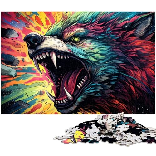 1000 teiliges Puzzle für Erwachsene bunter Sternenwolf EIN Kunstwerk für Teenager ab 14 Jahren 1000 Teile (38 x 26 cm) von zouxangzz