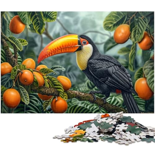 1000 teiliges Puzzle für Erwachsene bunter Tukan EIN Kunstwerk für Teenager ab 14 Jahren (Größe 75 x 50 cm) von zouxangzz
