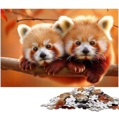 1000 teiliges Puzzle für Erwachsene bunter roter Panda Lernspiel Herausforderung Spielzeug Kunstwerk Geschenk (Größe 38 x 26 cm) von zouxangzz