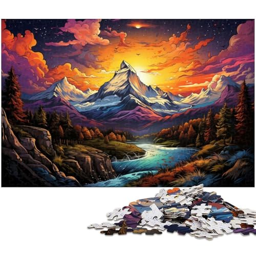 1000 teiliges Puzzle für Erwachsene buntes Alpen Puzzle für Kinder Holzpuzzle Lernspiel für Erwachsene 1000 Teile (75 x 50 cm) von zouxangzz