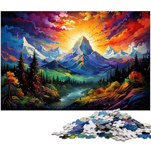 1000 teiliges Puzzle für Erwachsene buntes Alpenspielzeug Denkspiel anspruchsvolles Puzzlespiel und Familienspiel 1000 Teile (75 x 50 cm) von zouxangzz