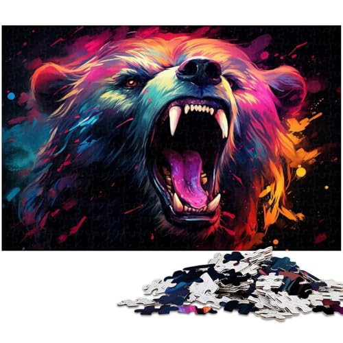 1000 teiliges Puzzle für Erwachsene buntes Bärenspielzeug Denkspiel anspruchsvolles Puzzlespiel und Familienspiel 1000 Teile (38 x 26 cm) von zouxangzz