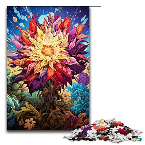 1000 teiliges Puzzle für Erwachsene buntes Blumen Puzzle praktisches Spiel 75 x 50 cm von zouxangzz