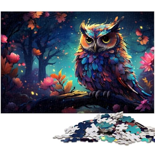 1000 teiliges Puzzle für Erwachsene buntes Eulenspielzeug Denkspiel anspruchsvolles Puzzlespiel und Familienspiel 1000 Teile (75 x 50 cm) von zouxangzz