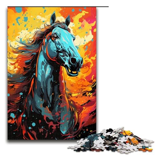 1000 teiliges Puzzle für Erwachsene buntes Fantasie Pferde Puzzle praktisches Spiel 75 x 50 cm von zouxangzz