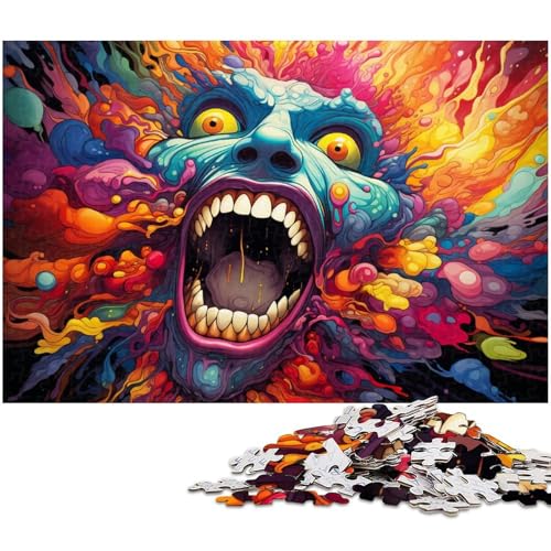 1000 teiliges Puzzle für Erwachsene buntes Fantasy Dämonen Puzzle für Kinder Holzpuzzle Lernspiel für Erwachsene 1000 Teile (75 x 50 cm) von zouxangzz