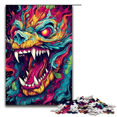 1000 teiliges Puzzle für Erwachsene buntes Fantasy Monster Puzzle praktisches Spiel 75 x 50 cm von zouxangzz