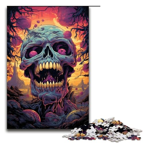 1000 teiliges Puzzle für Erwachsene buntes Fantasy Totenkopf Puzzle praktisches Spiel 75 x 50 cm von zouxangzz