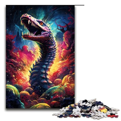 1000 teiliges Puzzle für Erwachsene buntes Giftschlangen Puzzle für Erwachsene Holzpuzzle anspruchsvolles Spiel 75 x 50 cm von zouxangzz