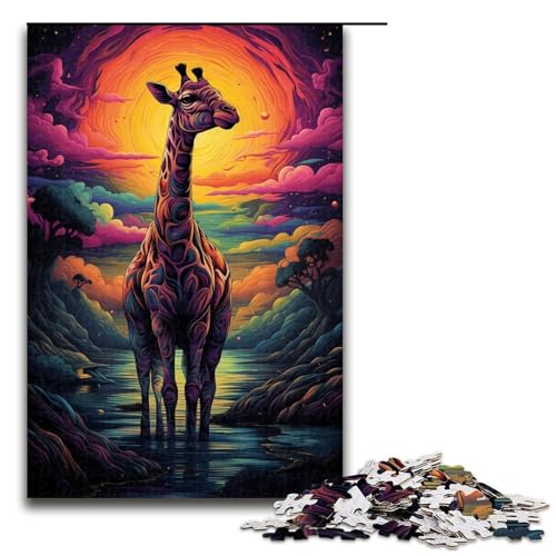 1000 teiliges Puzzle für Erwachsene buntes Giraffenspiel Puzzles ganze Familie 75 x 50 cm von zouxangzz