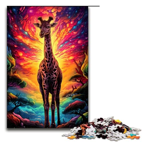 1000 teiliges Puzzle für Erwachsene buntes Giraffenspiel Puzzles ganze Familie 75 x 50 cm von zouxangzz