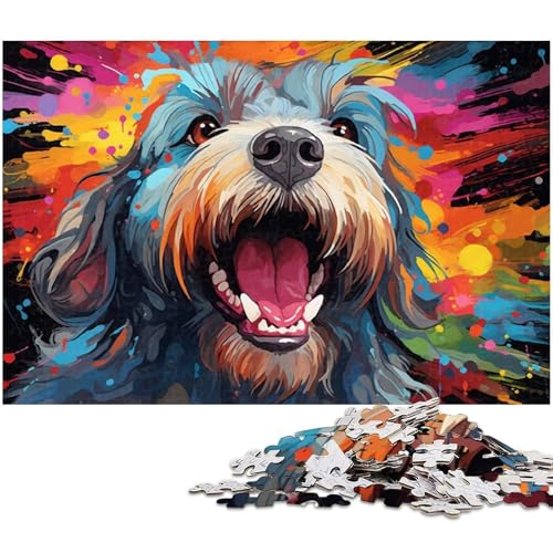 1000 teiliges Puzzle für Erwachsene buntes Hunde Malpuzzle für Kinder Papierpuzzle Lernspiel für Erwachsene 1000 Teile (38 x 26 cm) von zouxangzz