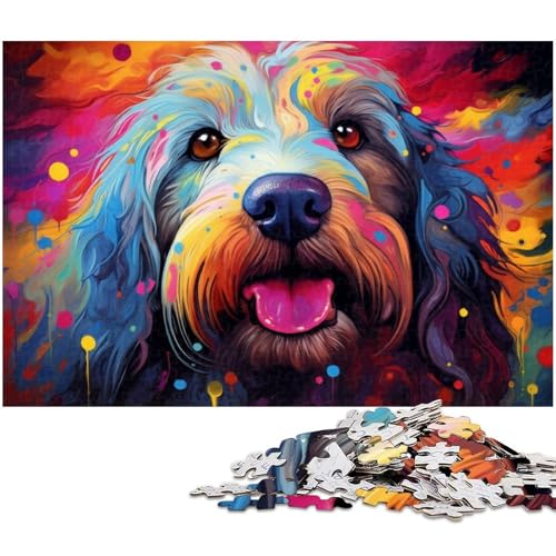 1000 teiliges Puzzle für Erwachsene buntes Hundemalspielzeug intellektuelles Spiel anspruchsvolles Puzzlespiel und Familienspiel 1000 Teile (38 x 26 cm) von zouxangzz