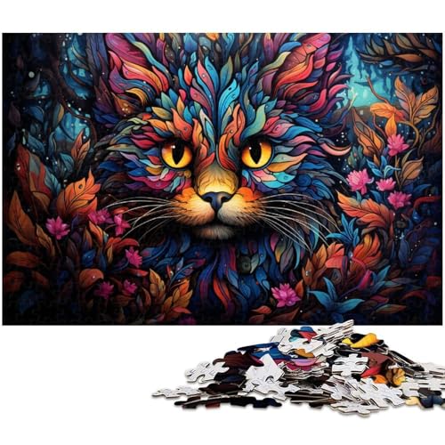 1000 teiliges Puzzle für Erwachsene buntes Katzenkunst Puzzle für Lernspiele Herausforderung Spielzeug Kunstwerk Geschenk 1000 PCS (75 x 50 cm) von zouxangzz