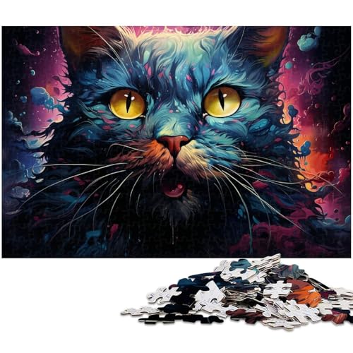 1000 teiliges Puzzle für Erwachsene buntes Katzenpuzzle für Kinder Holzpuzzle Lernspiel für Erwachsene 1000 Teile (75 x 50 cm) von zouxangzz